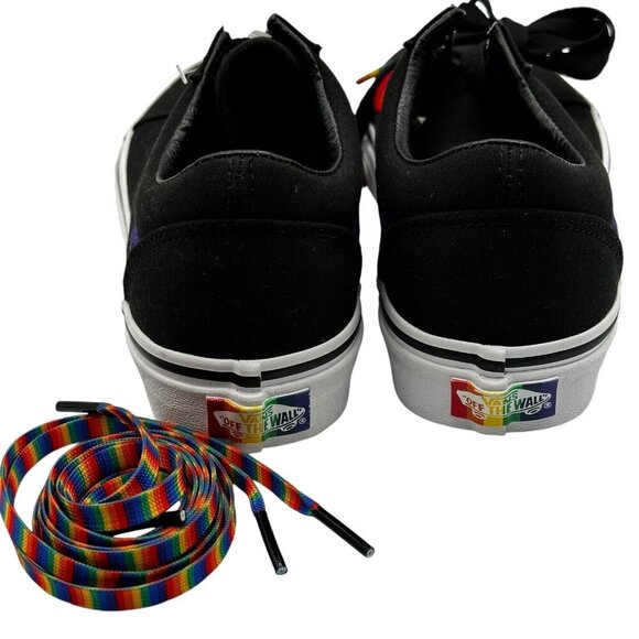 Vans Old Skool Sneakers 3.5‎ Men 5 Women Black Rainbow Embroidery Sole Laces New - Picture 6 of 9